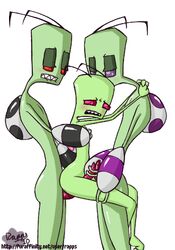 3boys alien almighty_tallest anal invader_zim male male_only multiple_males rapps smooth_skin tallest_purple tallest_red threesome yaoi zim