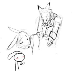 1boy 1girls anthro blush duo english_text female furry male red_(rq) ruby_(rq) ruby_quest sex sketch straight text white_background