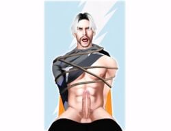 avengers bondage drawfag drawthread_request erection half_dressed half_naked male_focus male_only marvel marvel_comics muscles mutant_(marvel) penis pietro_maximoff quicksilver quicksilver_(x-men) rope solo_male tied_up white_hair x-men