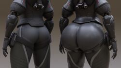 3d ass ass_focus ass_size_difference big_ass big_butt black_body bubble_butt curvy curvy_body curvy_female curvy_figure fat_ass female female_only girly hourglass_figure round_ass small_ass thick thick_ass thin_waist video_games