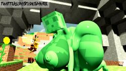 1girls all_fours areolae ass barefoot big_ass big_breasts breasts completely_nude completely_nude_female female female_only looking_at_viewer minecraft naked naked_female nipples nude nude_female panflestudios slime slime_(minecraft) slime_girl solo solo_female