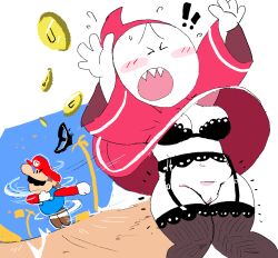 !! 1boy 1girls bandit_(mario) black_lingerie blush bottomless bottomless_female breasts clothing coin dress_lift duo female female/male female_focus forbiddenchees8 light-skinned_male light_skin lingerie male male/female mario mario_(series) mask masked_female nintendo panties panties_removed paper_mario prostitution pussy sweatdrop tagme white-skinned_female white_skin wind_lift