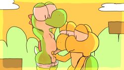 anthro boy furry green_koopa_troopa koopa koopa_troopa male mario_(series) outdoors sex super_mario_bros. tagme watermelon_(artist) yoshi