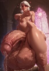 1futa ai_generated balls big_breasts breasts ciri civitai cock_vore completely_nude_futanari facing_viewer futanari futazealot gigantic_penis gigantic_testicles light-skinned_futanari looking_at_viewer penis solo the_witcher_(series) the_witcher_3:_wild_hunt vore