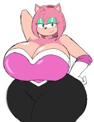 1girls 2023 amy_rose amy_the_bat anthro big_ass big_breasts bodysuit boob_window female female_only fur furry huge_ass huge_breasts mobian_(species) momiji_(artist) no_bra rouge_the_bat_(cosplay) sega sideboob sonic_(series)