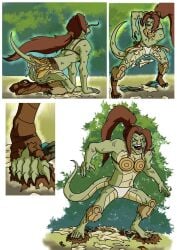 anthro bra female human_to_anthro masters_of_the_universe panties reptile reptile_humanoid ripped_clothing species_transformation suicide_geek teela transformation xmonstergirlshideout