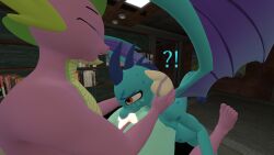 1boy 1girls 3d anthro anthro_only big_breasts blue_skin breasts closed_eyes cum cum_in_mouth dragon fellatio female friendship_is_magic furry hasbro huge_breasts male my_little_pony nipples paizuri penis php170 princess_ember_(mlp) purple_skin red_eyes spike_(mlp) straight wings