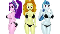 3d 3girls adagio_dazzle aria_blaze black_bra black_panties equestria_girls female female_only hasbro kapp-99 mikumikudance my_little_pony questionable sonata_dusk the_dazzlings