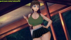 1girls 3d 3d_(artwork) alternate_costume backpack big_ass big_breasts brown_hair bubble_butt choker cleavage clothing crop_top curvaceous curvy erect_nipples_under_clothes female female_focus female_only glasses green_eyes hand_on_hip huge_ass huge_breasts koikatsu large_ass large_breasts looking_at_viewer makeup midriff miniskirt nerd night nipples_visible_through_clothing panties patreon posing rebecca_chambers resident_evil resident_evil_0 revealing_clothes seductive seductive_look shiny_skin short_hair short_skirt solo student takeo92 tank_top text thick_thighs tight_clothing upskirt wide_hips