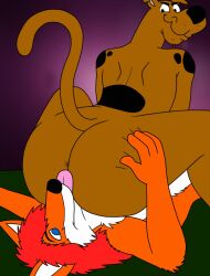 ambiguous_gender anal anthro anus ass big_butt blaziefox butt_focus butt_grab canid canine canis domestic_dog duo facesitting fox great_dane hair hand_on_butt hanna-barbera hi_res holding_butt looking_back male mammal molosser naughty_face nude oral raised_tail red_hair rimming scooby-doo scooby-doo_(series) sitting_on_another tail tbfm thick_thighs thighs tongue tongue_out