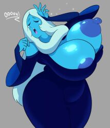 blue_diamond_(steven_universe) blue_skin breasts huge_ass pass_out steven_universe thick_thighs tits_out voluptuous voluptuous_female white_hair wide_hips