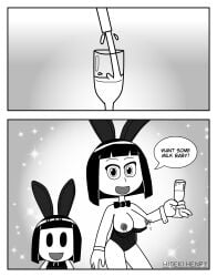 breasts breasts bunny_girl bunny_girl(super_tatoqui_the_mouse) bunnygirl comic comic_page hidekihenry lactating lactation leaking_milk nipples robot super_tatoqui_the_mouse