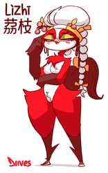 anthro avian breasts character_name diives female female_focus footwear fur furry furry_only lizhi_(diives) mostly_nude naked nude pussy solo_female solo_focus thick_thighs wide_hips xingzuo_temple