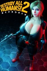 3d bodysuit cleavage destroy_all_humans! destroy_all_humans!_2 destroy_all_humans!_2_reprobed drakepowers huge_breasts natalya_ivanova