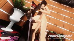 3d accurate_art_style anal anal_penetration anal_sex animated blender female from_behind_position holding_leg joker_(persona) kasumi_yoshizawa leotard leotard_aside looking_at_viewer looking_pleasured medium_breasts mokujin_hornywood no_sound official_style one_leg_up persona persona_5 persona_5_royal phantom_thieves red_eyes red_hair redhead sex singlet singlet_aside skinny slim splits standing_sex standing_split sumire_yoshizawa tagme vaginal_penetration video