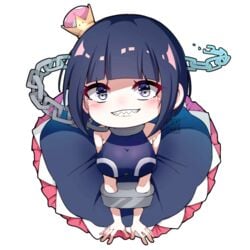 breasts chain_chomp chains chibi chompette mario_(series) new_super_mario_bros._u_deluxe sharp_teeth soshiki