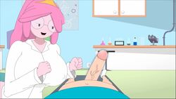 adventure_time animated doctor doctor_on_patient finn_the_human glasses huge_breasts huge_cock lab_coat labcoat no_sound princess_bubblegum tvcomrade123 video