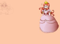 1girls breast_expansion breasts clothed clothing female female_only fully_clothed gigantic_breasts huge_breasts human large_breasts light-skinned_female light_skin mario_(series) meme metachoke nintendo pale_skin princess_shokora solo standing wario wario_(series) wario_land wario_land_4