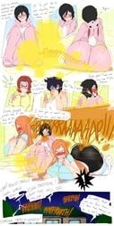 4girls arisawa_tatsuki big_ass big_breasts big_butt black_hair bleach blush chizuru_honsho fart fart_cloud fart_everywhere fart_fetish farting glasses hissy_farts honshou_chizuru huge_breasts huge_fart inoue_orihime kuchiki_rukia laying_down lazei multiple_girls orange_hair red_hair short_hair silent_farts sitting tatsuki_arisawa text text_bubble thighhighs