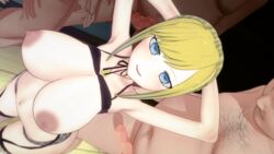 3d alice_lendrott blonde_hair cheating cuckold group multiple_penises netorare ntr qwqggqwq shinigami_bocchan_to_kuro_maid