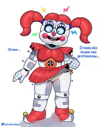 1girls 2d animatronic baby_(fnafsl) canon_appearance circus_baby circus_baby_(fnaf) circus_baby_(original) english_text female female_only five_nights_at_freddy's five_nights_at_freddy's:_sister_location fnaf full_color fully_clothed humanoid no_penetration panties robot robot_girl solo solo_female somescrub text thick_thighs twitter_username underwear