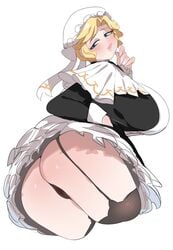 1girls ass big_ass breasts female female_only huge_breasts lightsource maria_(victoria_maid_maria_no_hoshi) solo thick_thighs victoria_maid_maria_no_hoshi white_background wide_hips