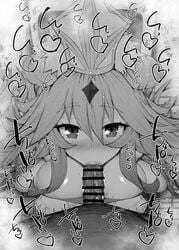 1boy 1girls :>= big_breasts big_penis black_and_white blush censored dark-skinned_male dark_skin detailed_background dress drooling eyelashes fate/grand_order fate_(series) fellatio female hat heart humanoid indoor inside interracial interspecies koyanskaya_(assassin) koyanskaya_(assassin_third_ascension) koyanskaya_(fate) kurotama long_hair looking_at_viewer male male_pov marking oral oral_sex room saliva shiny shiny_skin sketch sound_effects squatting sweat text top_hat vein veins veiny veiny_penis very_long_hair