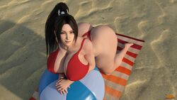 3d fatal_fury huge_ass huge_breasts king_of_fighters mai_shiranui superdougie swimsuit thick_thighs