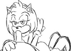 amy_rose amy_rose_(cameo) blowjob naughty_face sonic_(series) sonic_the_hedgehog sonic_the_hedgehog_(series)