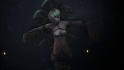 3d blonde_hair bondage collar jungle moira_burton pierced_nipples pubic_hair resident_evil rust8 shield source_filmmaker sword