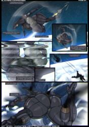 aeromorph aircraft big_breasts comic leotard living_aircraft living_machine renthedragon shandra_(renthedragon) sr-71 sr-71_blackbird thick_thighs wide_hips