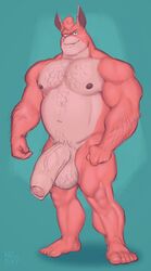 5_fingers 5_toes anthro areola balls bara beard biceps big_balls big_penis blue_eyes body_hair chest_hair facial_hair feet fingers foreskin genitals hair hairy_balls hi_res huge_balls huge_cock kazushi looking_at_viewer male male_focus male_only male_solo musclegut muscular muscular_anthro muscular_male navel nintendo nipples nude pecs penis pink_balls pink_body pink_hair pink_penis pink_skin pokémon_(species) pokémorph pokemon purple_areola purple_nipples quads solo solo_male standing three-quarter_view toes triceps uncut vein veiny_penis video_games wigglytuff