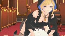 3d 3d_(artwork) alice_lendrott animated blonde_hair clothed_sex cowgirl_position sex shinigami_bocchan_to_kuro_maid suou