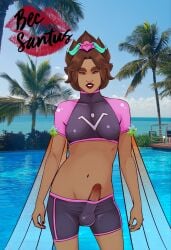 1futa balls becsantus breasts clothed clothing dark-skinned_futanari dark_skin erection futa_only futanari human league_of_legends mostly_clothed penis penis_out pool pool_party_series pool_party_taliyah solo standing swimsuit taliyah