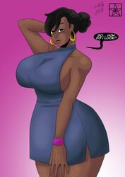 big_ass big_breasts big_butt black_hair dark-skinned_female dark_skin english_text estella_comics female female_only galilea_vazquez looking_at_viewer mannyestella mature_female milf mother mrestella oc original original_character talking_to_viewer text text_bubble thick_thighs