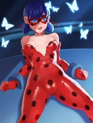 blue_eyes color colored gintsu imminent_rape ladybug_(character) marinette_cheng marinette_dupain-cheng miraculous_ladybug partially_clothed partially_exposed_breasts tagme teenage_girl teenager torn_bodysuit torn_clothes