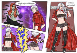 ass_expansion bimbo breast_expansion clothing dante_(devil_may_cry) devil_may_cry devil_may_cry_3 female gender_transformation human kittymellow mtf_transformation nevan transformation transformation_sequence