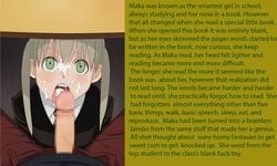 blonde_hair blowjob braids brain_drain brainwashed brainwashing caption censored cum cum_on_face cumming cute_face ejaculation erection female green_eyes maka_albarn mosaic_censoring open_mouth penis pixelated_penis soul_eater soul_eater_evans text tongue_out