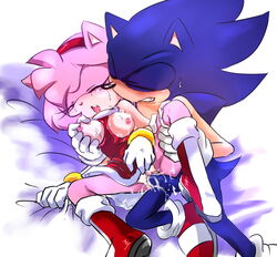 1boy 1boy1girl 1girls amy_rose boots breast_grab breasts closed_eyes clothed_sex clothing cum dark_blue_fur dark_sonic dress female garugirosonicshadow gloves male male/female penetration penis_in_pussy pink_fur sega sneakers sonic_(series) sonic_the_hedgehog sonic_the_hedgehog_(series) spoon_position spooning straight vaginal_penetration