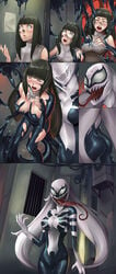 2017 assimilation breasts corruption female female_only hyuuga_hinata ibenz009 marvel marvel_comics naruto naruto_shippuden parasite partially_clothed possession spider-man_(series) symbiote tagme transformation transformation_sequence venom venom_(marvel)