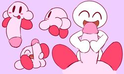 ass ass balls big_penis cute cute_face gay handjob kirby kirby_(series) male male_only males_only masturbation nintendo penis pink_body pink_skin red_feet testicles tongue tongue_out yungknight