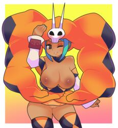 1girls big_breasts cerebella female large_breasts nipples onigiri_punch skullgirls source_request vice-versa wide_hips