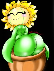 2021 anthro ass big_ass big_butt blazedscarf female female_focus female_only flora_fauna nintendo plant plant_girl pokémon_(species) pokemon pokemon_gsc potted_plant sunflora thick_thighs thighs