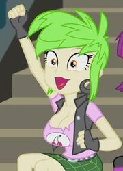 1girls accurate_art_style big_breasts breasts busty cherry_crash_(eg) cleavage correct_artstyle cropped earrings edit edited_screencap equestria_girls female female_focus fingerless_gloves friendship_is_magic gloves hasbro hoop_earrings huge_breasts large_breasts mlp-gft my_little_pony open_mouth screenshot screenshot_edit