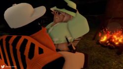 animated big_boobs big_breasts blonde blonde_female blonde_hair boobs breasts campfire cowgirl female male male/female master404six moaning outside_sex roblox robloxian sex sound tagme video