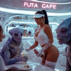 1girls 3boys advanced ai_generated alien alien/human alien_humanoid alien_technology ass balls ballsack big_ass big_breasts blue_skin bottomless breasts cafe clean cleavage coffee consuming cum cum_drip cum_dripping cum_on_food cup dark-skinned_female dark_skin dat_ass drink drinking drinking_cum dripping_cum eating_cum exhibitionism exposed exposed_penis food_play forced_exposure futanari futuristic handjob happy hat ice_cream latina masturbation milking milking_cum milking_handjob milkshake perky_breasts precum precum_drip public_nudity restaurant round_ass sci-fi sex_slave slave smoothie sterile stroking_penis tagme tan_body tan_skin tank_top thighhighs thighs thin_waist visor_cap waitress whipped_cream