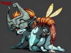 after_anal after_sex ai_generated all_fours cum cum_in_ass gigatsu insect_on_female insectophilia insects midna monster monster_cock nintendo pregnant pregnant_female simple_background the_legend_of_zelda