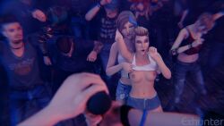 3d assisted_exposure blowjob_gesture breasts breasts_out brown_hair chloe_price exhibitionism exhunter female female_focus flashing flashing_breasts life_is_strange life_is_strange:_before_the_storm nipples pov pov_eye_contact pov_male public public_exposure rachel_amber thong watermark