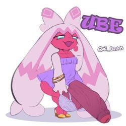 ball_bra balls bottom_heavy dress exposed femboy flat_chest foreskin gamefreak generation_9_pokemon high_heels huge_balls huge_cock jewelry large_penis large_testicles lingerie nintendo oni_draws pokemon pokemon_(species) pokephilia shortstack shortstack_femboy solo teapot_(body_type) thick_thighs tinkaton twintails uncircumcised uncut wide_hips