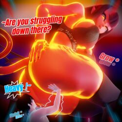 1boy 1girls absorption anon anonymous_male giantess height_difference height_increase height_reduction human human_male human_throne imminent_butt_crush imminent_buttcrush meru_(merunyaa) meruccubus_(merunyaa) ravenkinggts red_skin red_skinned_female shrinking shrunk shrunken_male size_difference size_theft succubus throne